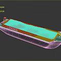 Yellow Flat Bottom Barge Water Transport Vehicle Transporting Gravel Cargo Efficiently