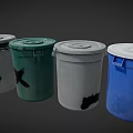 Colorful Trash Bins With Lids For Efficient Waste Disposal Equipment