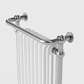 White Metal Radiator With Modern Vertical Design And Structure Shown From Various Angles 3d model
