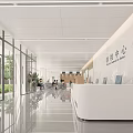Modern Hospital Outpatient Clinic Emergency Center With Spacious Hall Glass Windows And Reception Desk