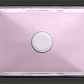 Transparent Square Perfume Bottle With Purple Hair Woman Illustration And Poison Label