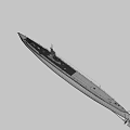 Military Submarine With Number 28 Gray Hull And Deck Structure 3d model
