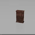 Classic Mahogany Cabinet With Double Doors And Three Drawers Design