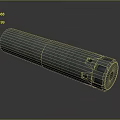 Metal Cylinder Industrial Component With Textured Surface And Engraved Details