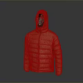 Warm Brown Hooded Down Jacket With Zipper And Casual Style For Daily Wear
