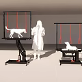 Industrial Equipment for Animal Rehabilitation with Adjustable Frame and Red Suspension Straps