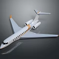 White Passenger Jet With Orange Tail Wing And Multiple Windows Streamlined Design