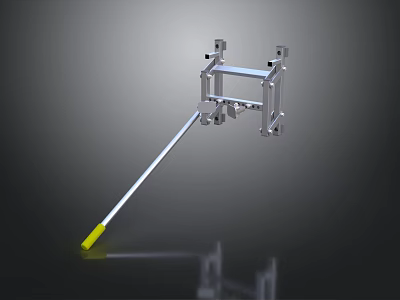 Industrial Metal Frame Equipment With Long Rod And Yellow Tip 3d model