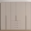 Cream color wardrobe 3d model