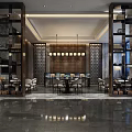 Elegant Modern Lounge Area Interior With Marble Flooring Chandeliers And Comfortable Seating