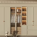 Elegant Modern Wardrobe With Glass Door Hanging Clothes And Storage Shelves