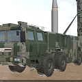 Military Weapon System Featuring Camouflage Truck Mounted Missile Launcher Desert Deployment Ready