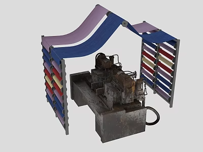 Industrial LOFT Textile Machine Textile Factory Equipment 3d model