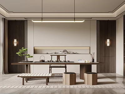New Chinese Style Tea Room Tea Room Study Tea Table