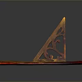 Brass Sundial With Circular Base Triangular Gnomon And Engraved Markings