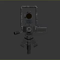 Tactical Heavy Machine Gun With Long Barrel Scope And Metal Frame
