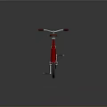 Red Classic Bicycle With Brown Seat And Silver Wheels On Gray Background