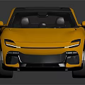 Yellow Modern Sporty Car With Sleek Coupe Design Black Roof And Black Wheels