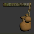 Traditional Hanging Gourd Containers With Textured Pole And Ropes For Daily Life Supplies