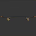 Stylish Red Skateboard With Yellow Edges And Smooth Rolling Wheels For Household Use