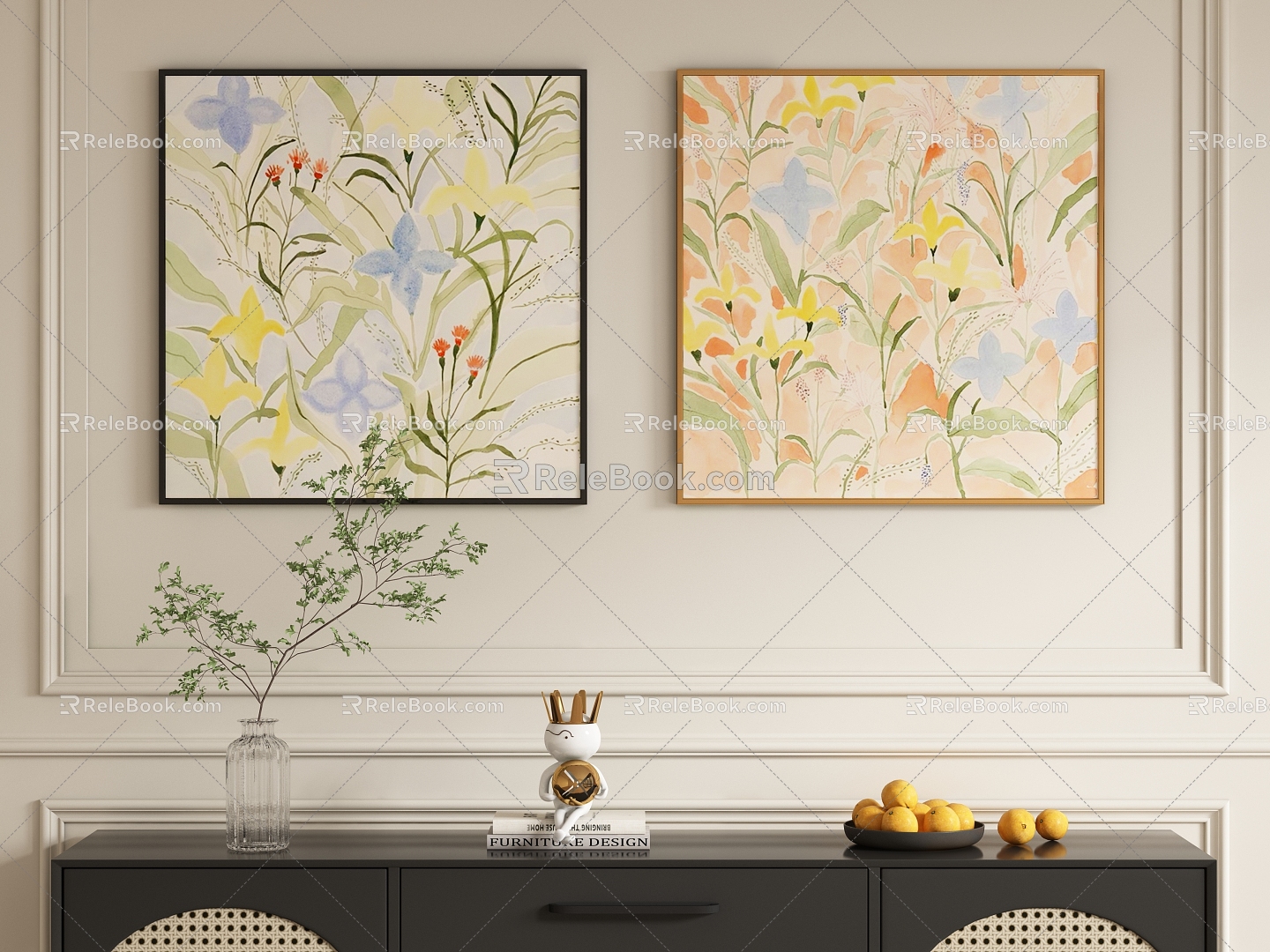 Modern Decorative Painting Hanging Painting 3d model