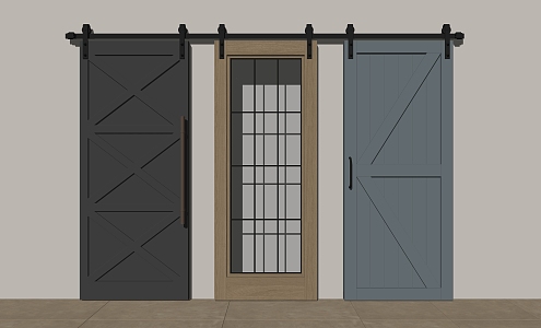 Industrial LOFT Barn Door 3d model