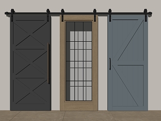 Industrial LOFT Barn Door 3d model