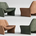 Stylish Modern Single Sofa In Green And Brown With Unique Design And Comfortable Look