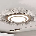 Modern White Origami Petal Design Ceiling Light With Circular Light And Metallic Frame