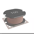 Two Black Coils With 100 Marking And Copper Wire On Geometric Base 3d model