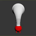 Modern Lighting Combination With White Curved Shade And Red Base Design