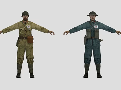 Kuomintang National Army Anti-Japanese War Soldiers Soldiers Anti-Japanese War 3d model