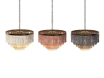 Light Luxury Tassel Chandelier 3d model