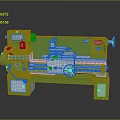 Green Industrial Lathe Machine With Metal Components Control Handles And Stable Base