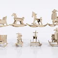 Wooden Playground Equipment Rocking Horses And Chairs For Children With Various Styles