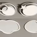 Modern Minimalist White Ceiling Lights With Various Shapes And Sleek Design 3d model