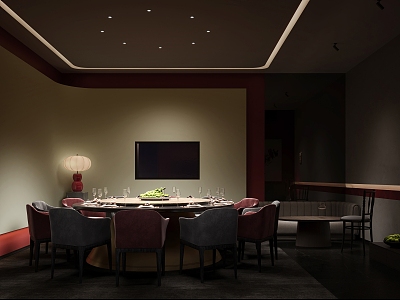 New Chinese Restaurant Box Chinese Restaurant Private Cuisine Restaurant Private Room Club Restaurant Private Room Restaurant Table and Chair Combination model