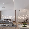 Modern Hotel Guest Room Interior With Decorative Wall Sofa And Floor to Ceiling Window