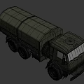 Green Military Style Utility Truck With Canvas Cover And Large Off Road Tires