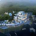 Modern Multi Level Detached Villa With Glass Facade Swimming Pool In Mountainous Terraced Fields