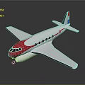 Red And White Aerospace Aircraft Model With Gray Background And Reflective Surface
