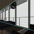 Company front desk open office area to negotiate 3d model