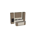 Modern Kitchen Wooden Cabinets With Island Counter And Quartz Top Interior Design