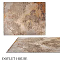 Vintage Distressed Square Rug With Brown Beige Abstract Texture For Home Decor