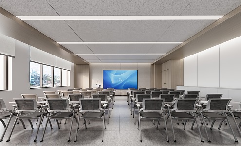 Large conference room teaching aids room 3d model