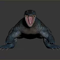 Detailed Blue Dinosaur Model With Open Mouth Sharp Teeth And 3D Rendering 3d model