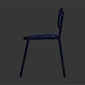 Blue Leisure Chair With Metal Frame Worn Look And Simple Design