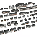Collection of Various House Models with Different Roof Styles and Architectural Designs