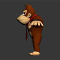Cartoon Red Gorilla Character Standing with Red Tie DK Logo and Outstretched Arms
