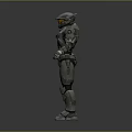 Game Movie Character In Sci Fi Armored Suit With Helmet And Full Body Design 3d model